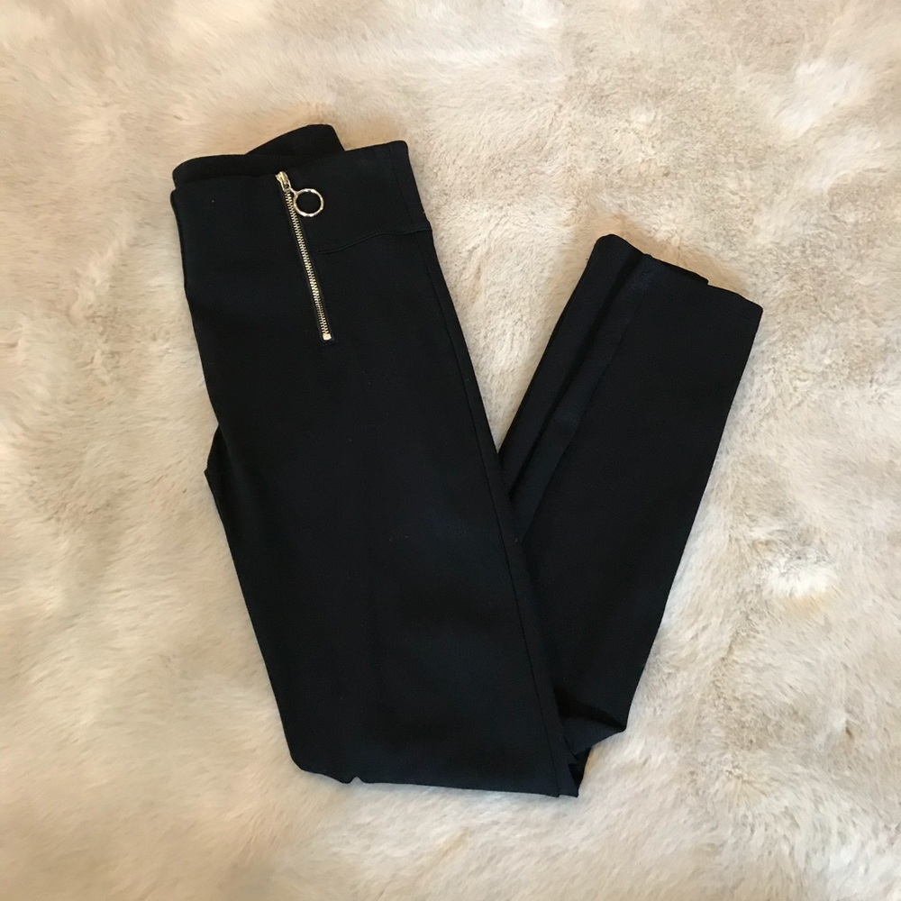 Ann Taylor Black Zippered Leggings